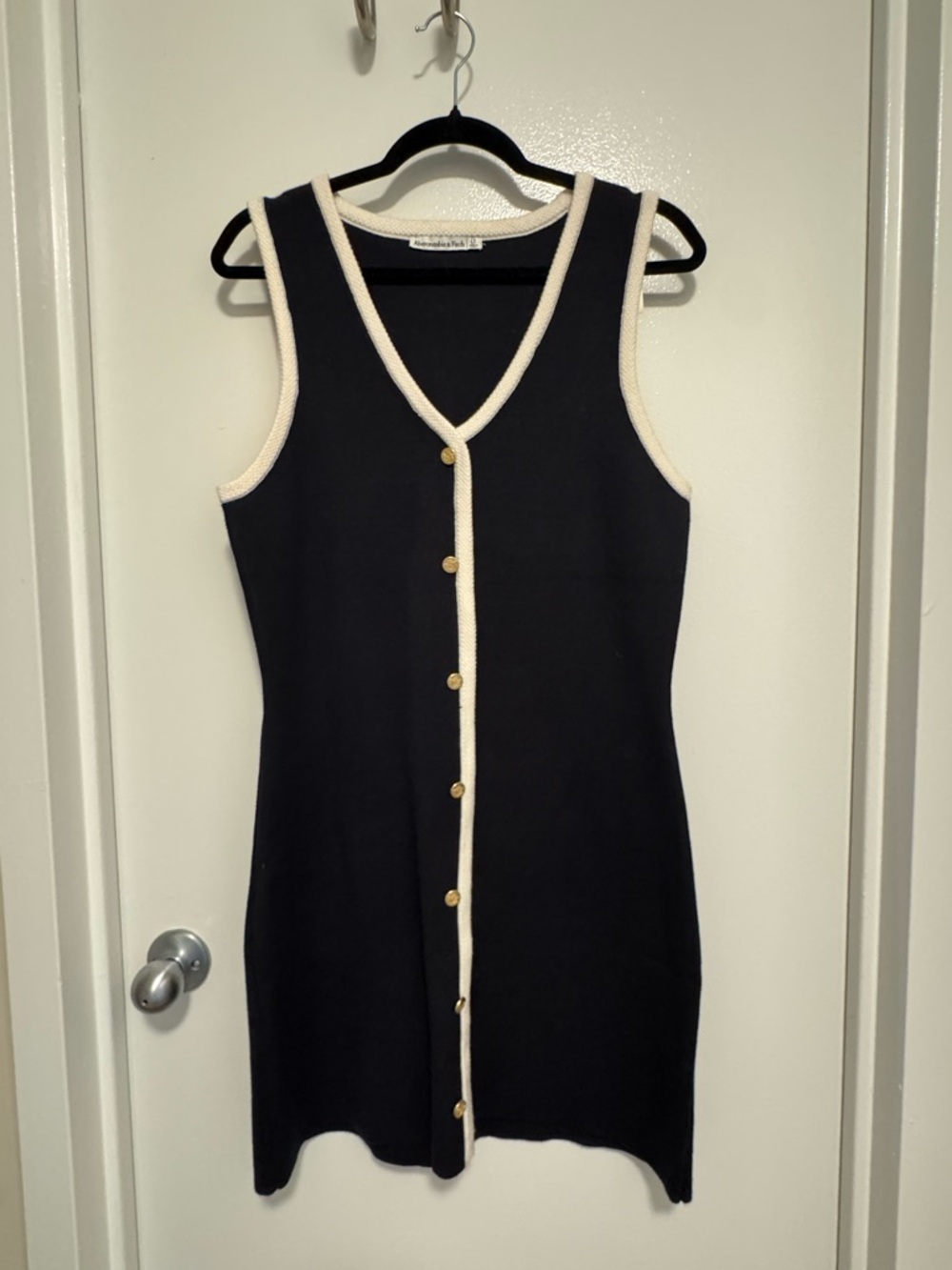 Abercrombie - Women’s sweater dress - Black/Cream / Large Tall